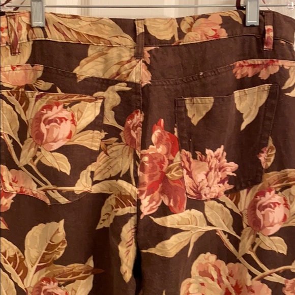 Ralph Lauren Brown Floral Ankle Pants - Picture 3 of 6
